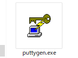 puttygen.exeをダブルクリックします。