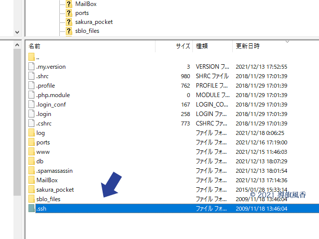 .sshフォルダを開いてください。